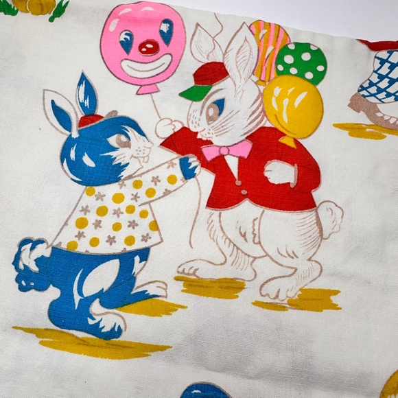 Vintage Cat Dog Rabbit Circus Pillow Case (1) One - Picture 7 of 11
